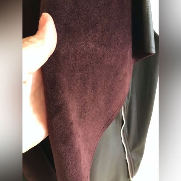 Ya ya & Co brown vegan leather and suede sleeveless vest - Picture 9 of 11